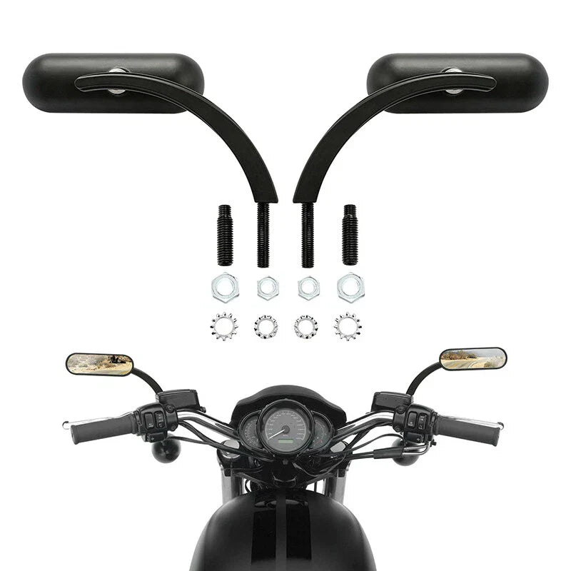 Mini Oval Motorcycle Rear View Mirrors Fit For Harley Davidson Softail Deluxe