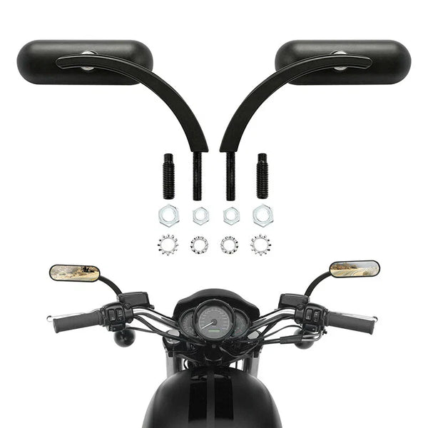 Mini Oval Motorcycle Rear View Mirrors Fit For Harley Davidson Softail Deluxe