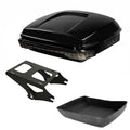 Vivid Black Chopped Trunk LED Light Mount Rack Fit For Harley Touring 2014-2026