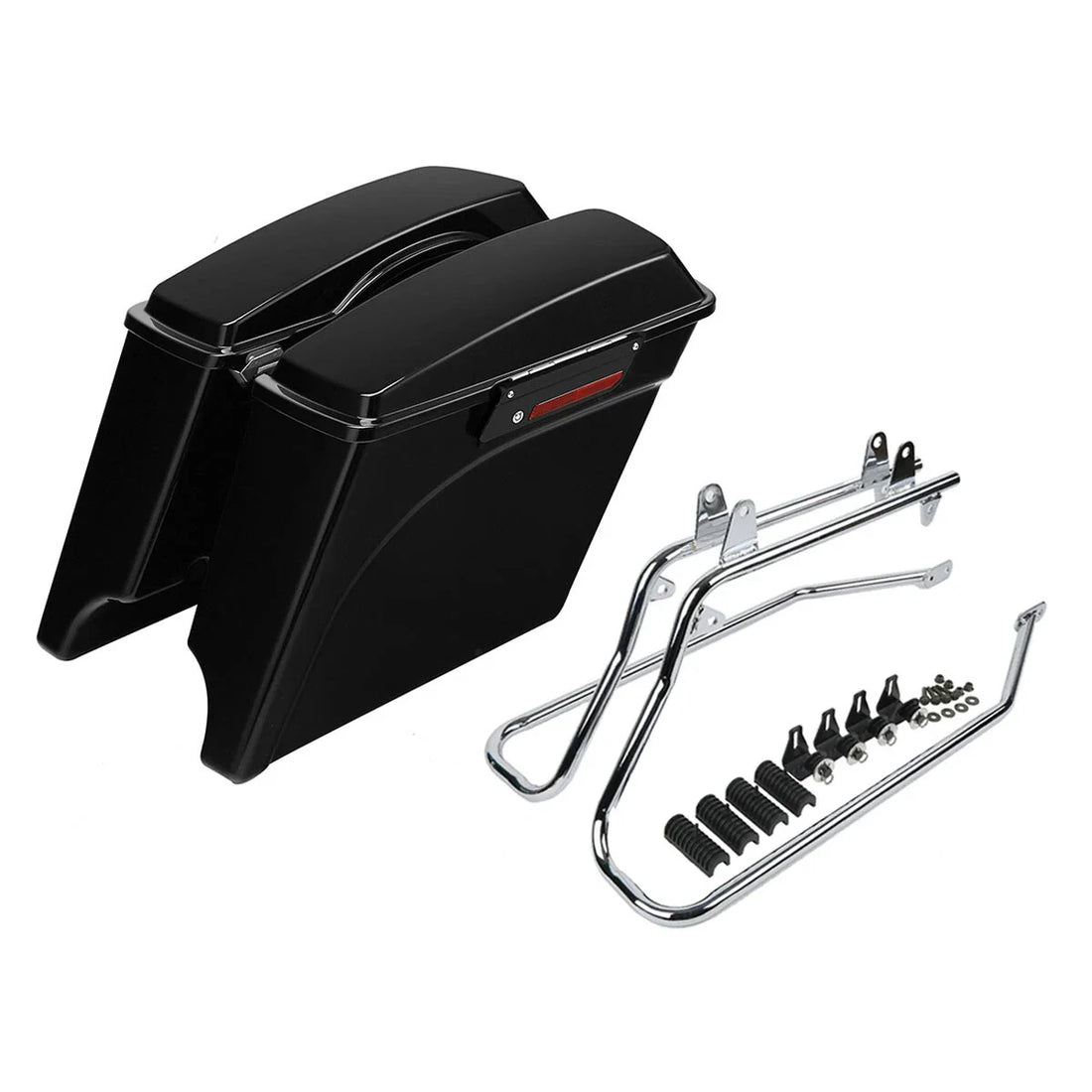 5" Extended Hard Saddlebags Saddle Bags & Softail Conversion Brackets For Harley