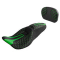 Black+Green Driver Passenger Seat & Pad Fit For Harley Touring Road Glide 09-23