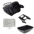 King Trunk Backrest Pad Mount Rack Plate Fit For Harley Touring Road Glide 14-26