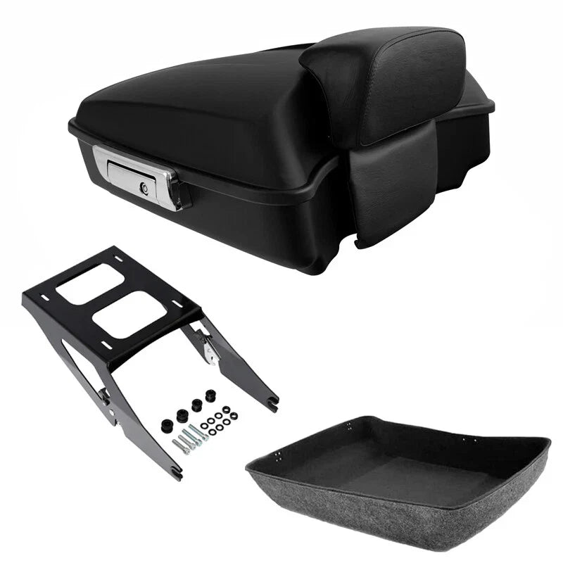 Matte Chopped Trunk Backrest Mount Rack Fit For Harley Sport Glide 2018-21