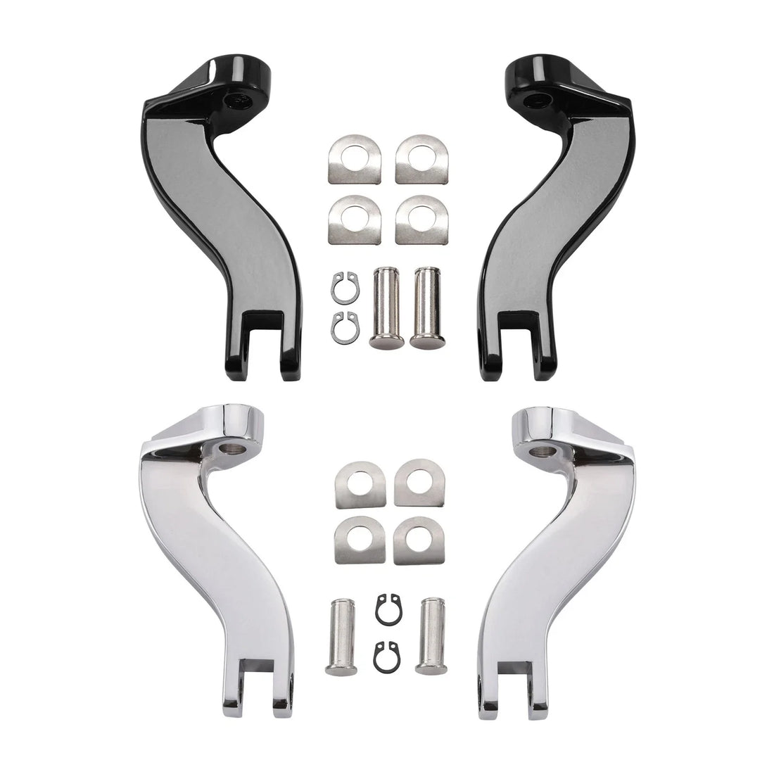 Passenger Footpeg Mount Kit Fit For Harley Touring Flht 1993-2025 Black/Chrome