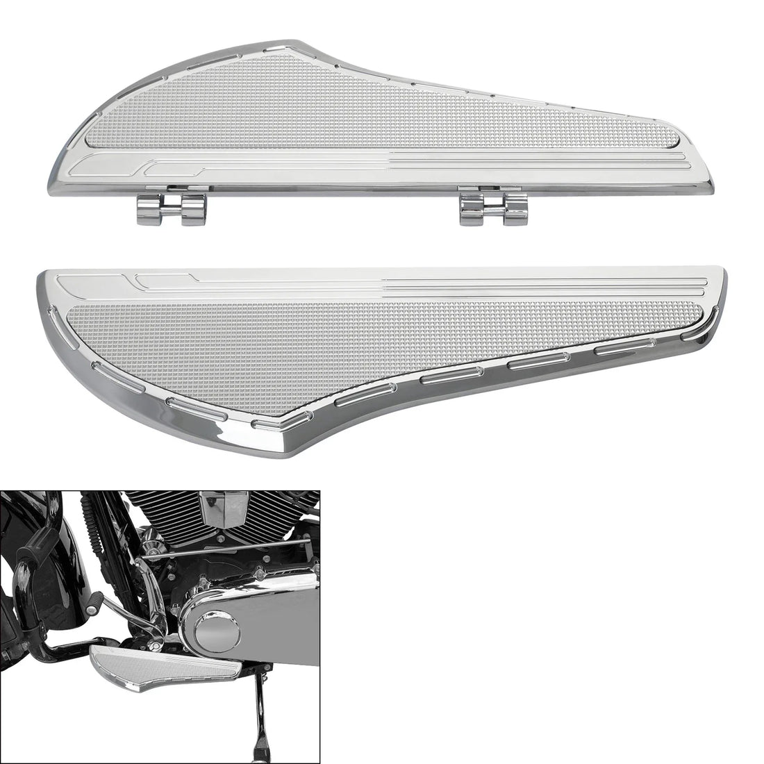 Pair Driver Floorboard Footboard Fit For Harley Touring Road Street Glide 00-25
