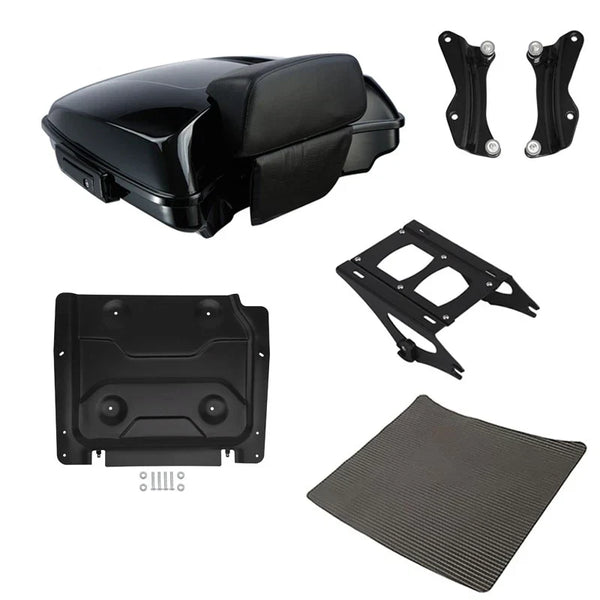 Black Razor Trunk Backrest Rack Docking Plate Fit For Harley Street Glide '14-26