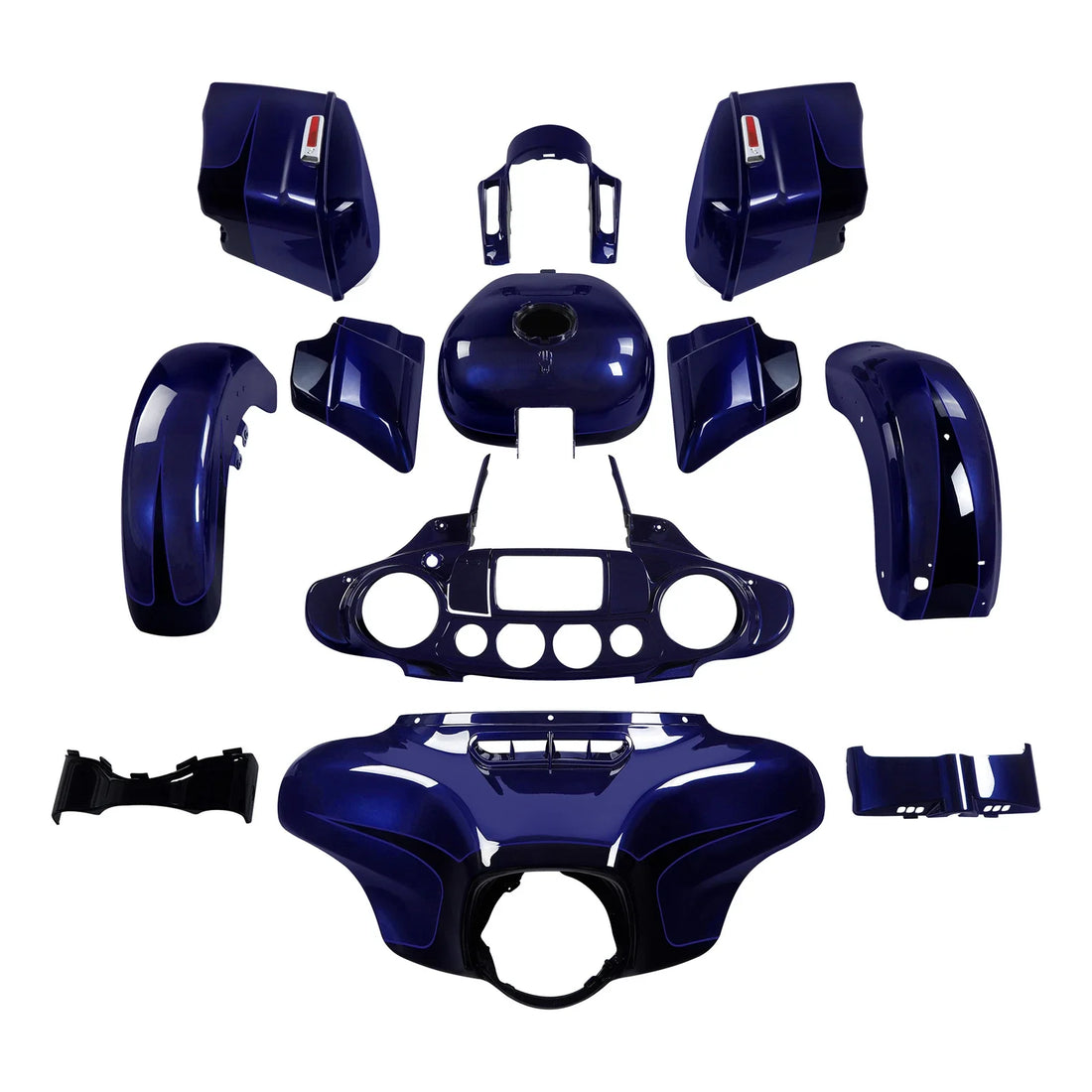 Fairing Body Work Kit Fit For Harley Street Glide 14-24 Zephyr Blue/Black Sunglo