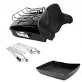 Chopped Trunk Backrest Top Rack Quick Detach Mount Fit For Harley Touring 14-26