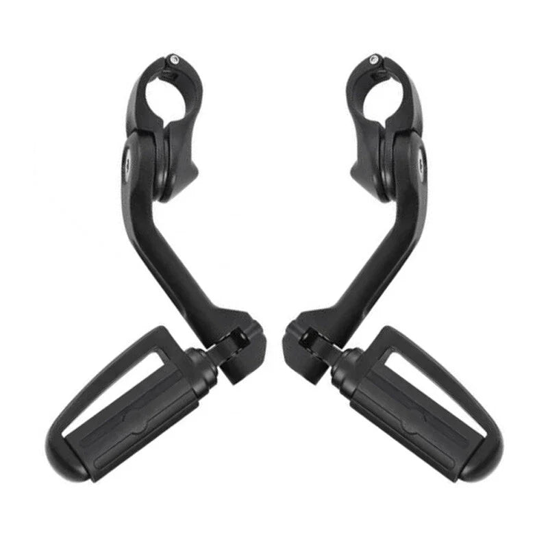 1 1/4" Highway Bar Mount Footpeg Long Angled Matte Black Fit For Harley Touring