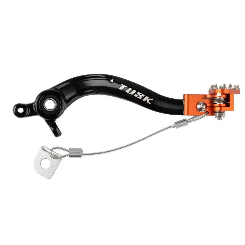 Tusk Aluminum Brake Pedal Orange Tip For Husqvarna TC 125 2016-2022