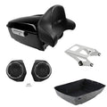 King Trunk Backrest Speaker Mount Rack Fit For Harley Touring Street Glide 14-26