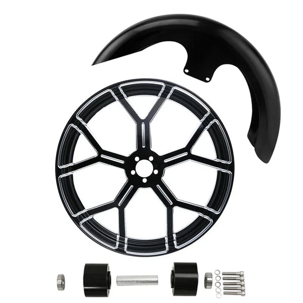 21" Front Wheel Rim Dual Disc Hub Fender Fit For Harley Touring ABS 1997-2021