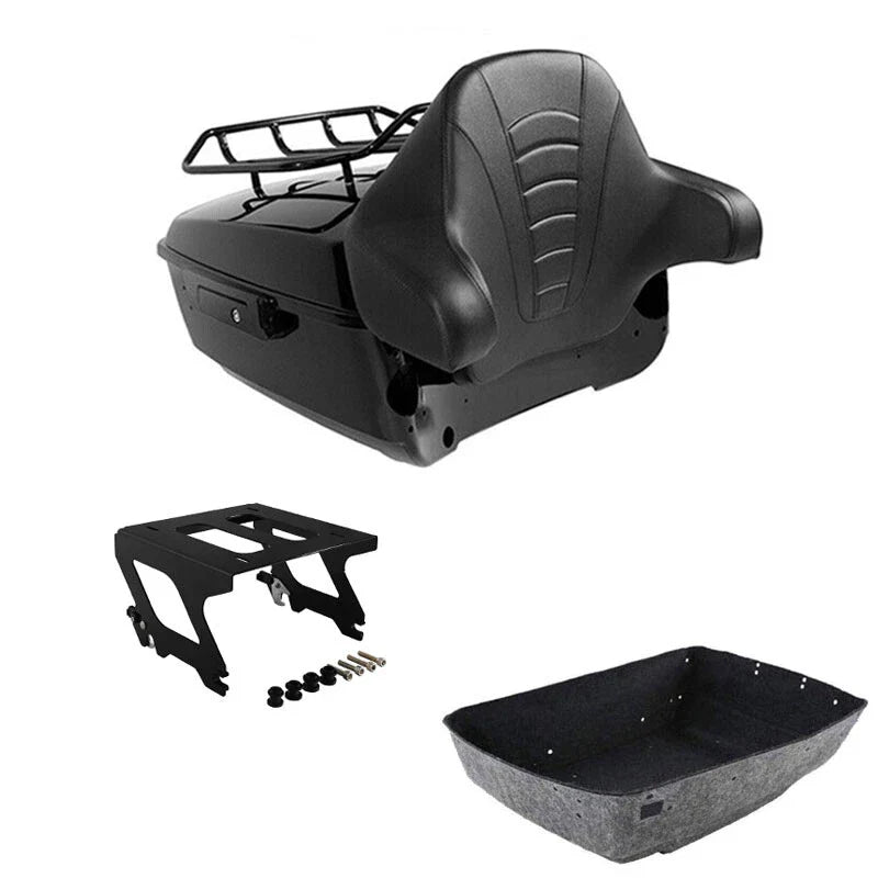 King Trunk Backrest Solo Mount Rack Fit For Harley Low Rider 2018-25 Black