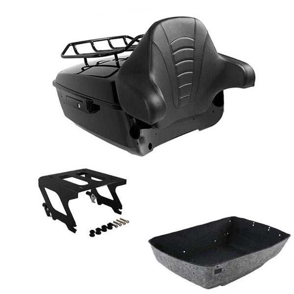 King Trunk Backrest Solo Mount Rack Fit For Harley Low Rider 2018-25 Black