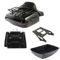 King Trunk Backrest Luggage Mount Rack LED Light Fit For Harley Touring 2014-26