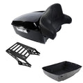 Black King Trunk Pad 2-Up Mount Rack Fit For Harley Touring Street Glide 2014-26
