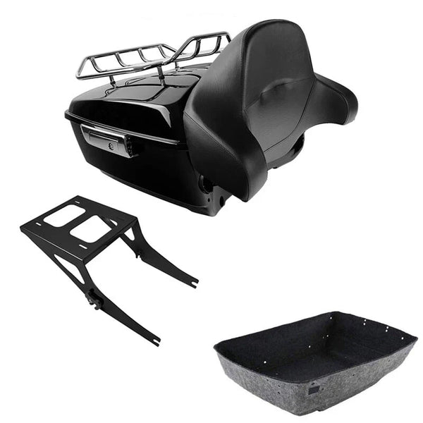 King Trunk Backrest 2-Up Mounting Rack Fit For Harley Fatboy 08-17