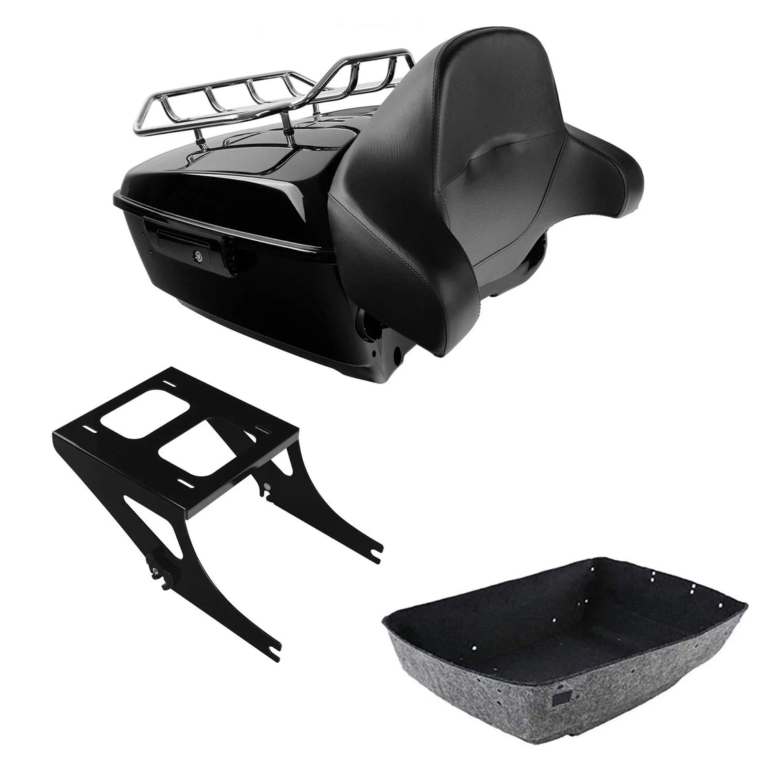 King Trunk Luggage Backrest Mount Rack Fit For Harley Fat Boy Flstf 2008-2017 US