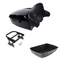 Black King Trunk Backrest Pad Black Rack Fit For Harley Electra Glide 97-08