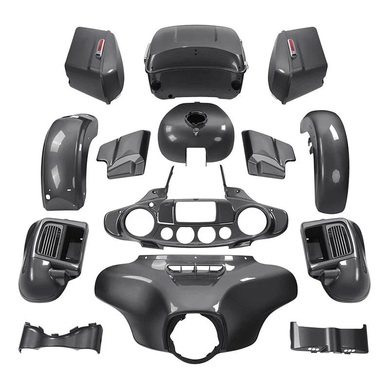 Fairings Body Kit Fit For Harley Electra Glide 2014-2024 Gauntlet Gray Metallic