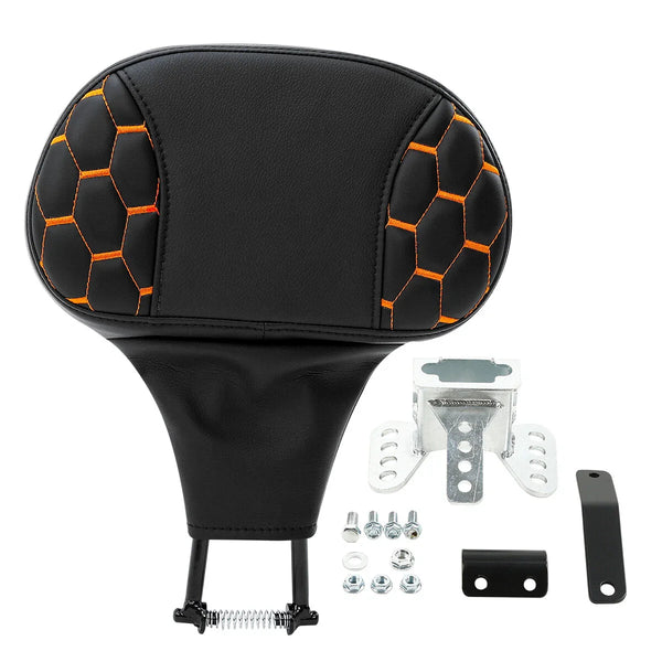 Driver Backrest Pad Fit For Harley Touring Cvo Road Glide 2009-2023 Black Orange
