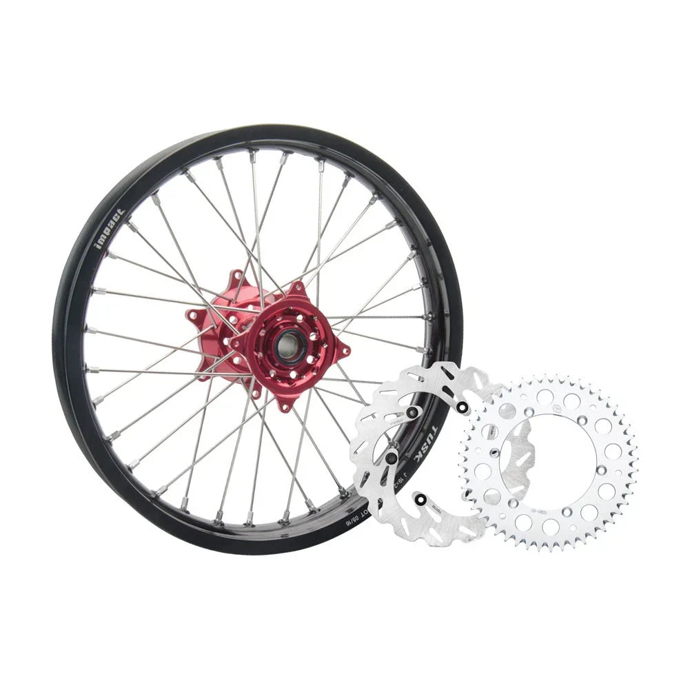 Tusk 1931330028 Impact Complete Rear Wheel Package 19 x 2.15 Black Rim/Silver