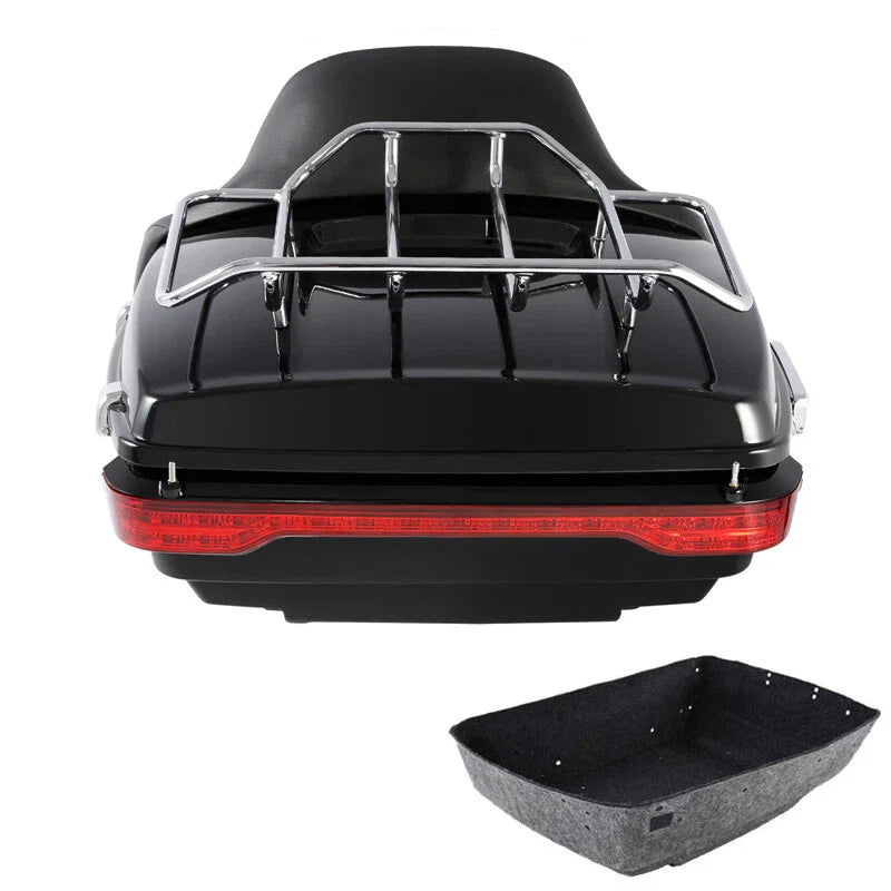 King Trunk Backrest Turn LED Light Fit For Harley Touring Electra Glide 2014-26
