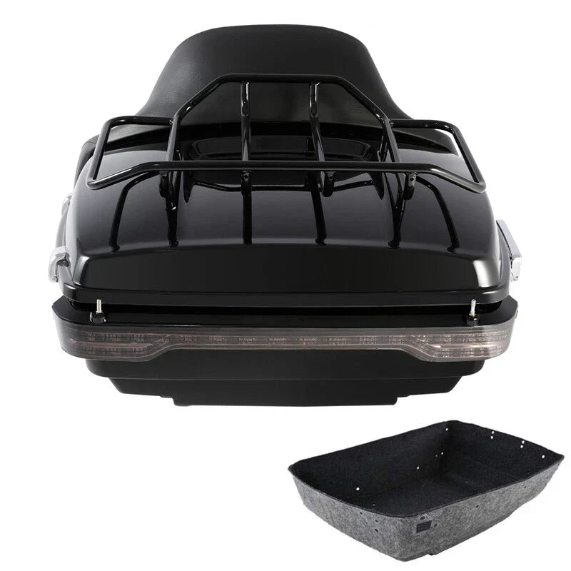King Trunk Pad Rack Brake Tail Lamp Fit For Harley Touring Cvo Road Glide '14-26
