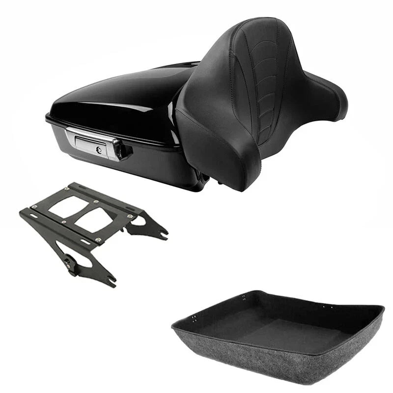 Chopped Trunk Backrest Mount Rack Fit For Harley Touring Road King Glide 2014-26