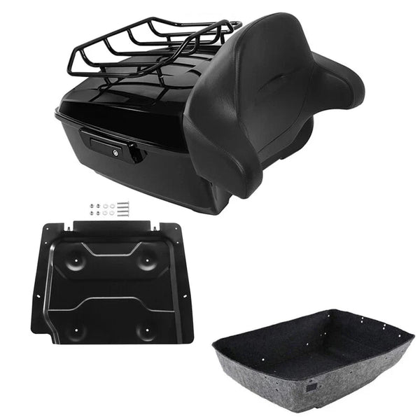 Black King Trunk Backrest Base Plate Fits For Harley Touring Street Glide 14-26
