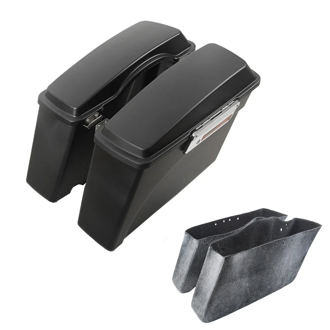 Matte Black Saddlebags Fit For Harley Softail Deluxe Heritage Fatboy 84-13 85 86