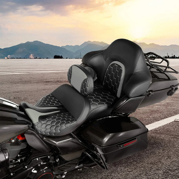 Hammock Seat & Backrest Pad Fit For Harley Road King Street Glide 2014-2023