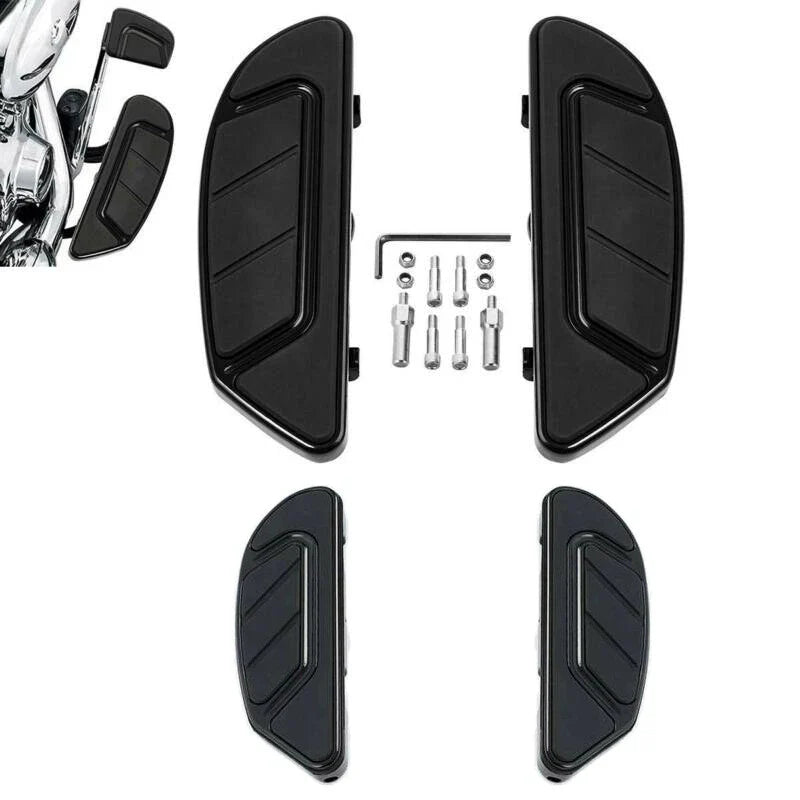 Black Driver & Passenger Floorboard Fit For Harley Touring 1986-2023 2020 2021
