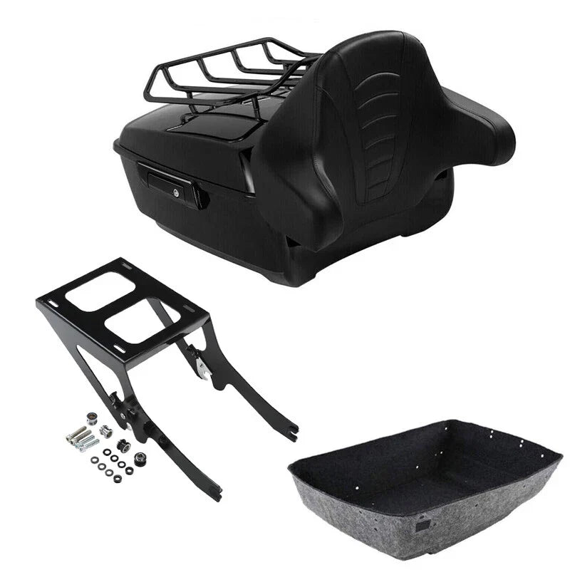 King Trunk Backrest Pad Rack Mount Fit For Harley Heritage Classic Flhcs 2018-26