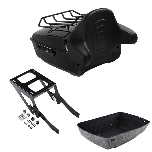 King Trunk Backrest Pad Rack Mount Fit For Harley Heritage Classic Flhcs 2018-26
