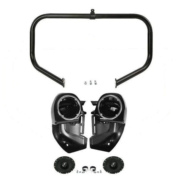 Lower Vented Fairings Speakers Engine Guard Fit For Harley Road King Glide 09-13