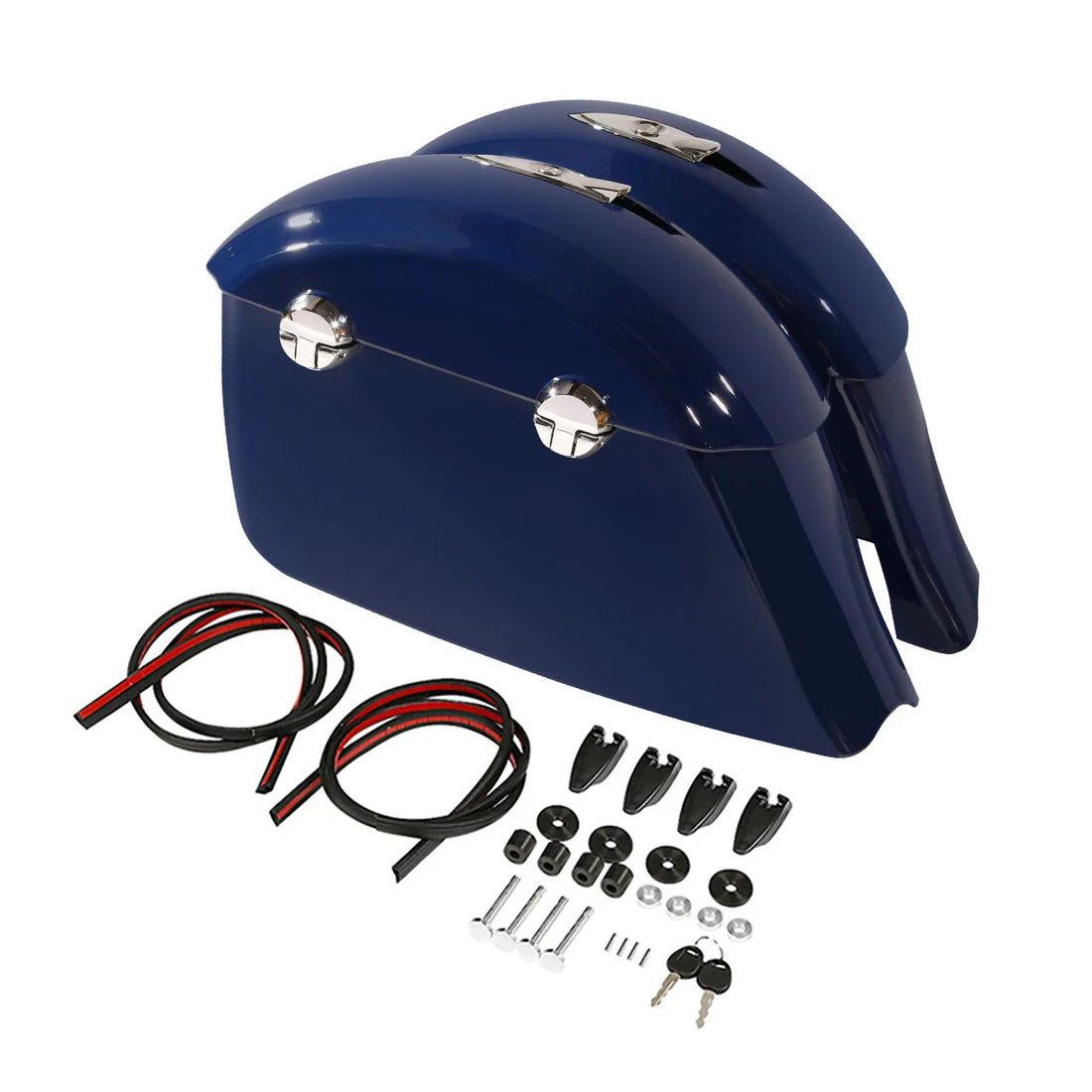 Blue Saddlebag Electronic Latch Lid Fit For Indian Springfield Dark Horse 18-19