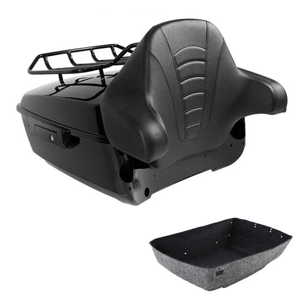 King Trunk Top Luggage Rack Backrest Fit For Harley Touring Street Glide 14-2026