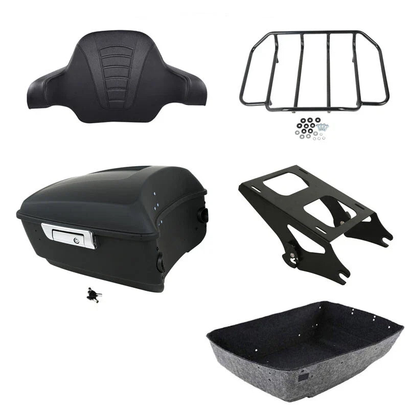 Matte Black King Trunk Backrest Mounting Rack Fit For Harley Touring 2014-2026