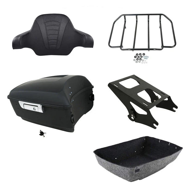 Matte Black King Trunk Backrest Mounting Rack Fit For Harley Touring 2014-2026
