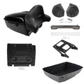 King Trunk Backrest Mount LED Light Speakers Plate Fit For Harley Touring '14-26