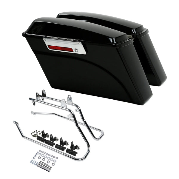 Hard Saddlebags Bag & Conversion Brackets Fit For Harley Heritage Softail 86-17