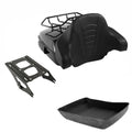 Black Chopped Trunk Backrest Mount Fit For Harley Touring Road Glide 2014-2026