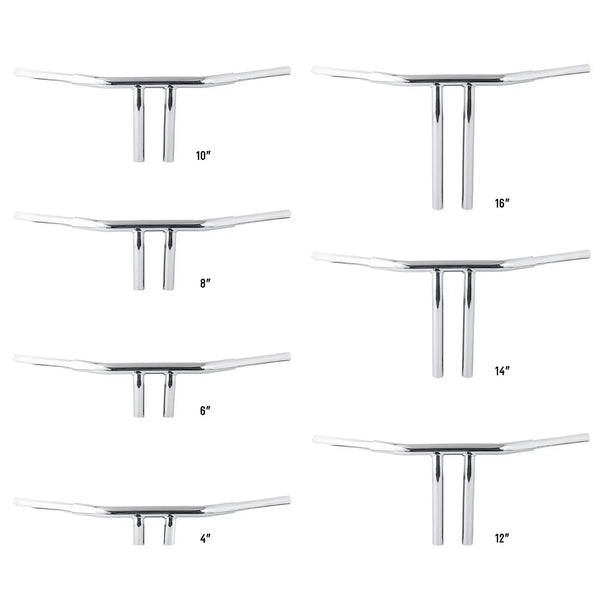 4/6/8/10/12/14/16'' Rise T-Bar Handlebar Fit For Harley Dyna LowriderFXDL Chrome