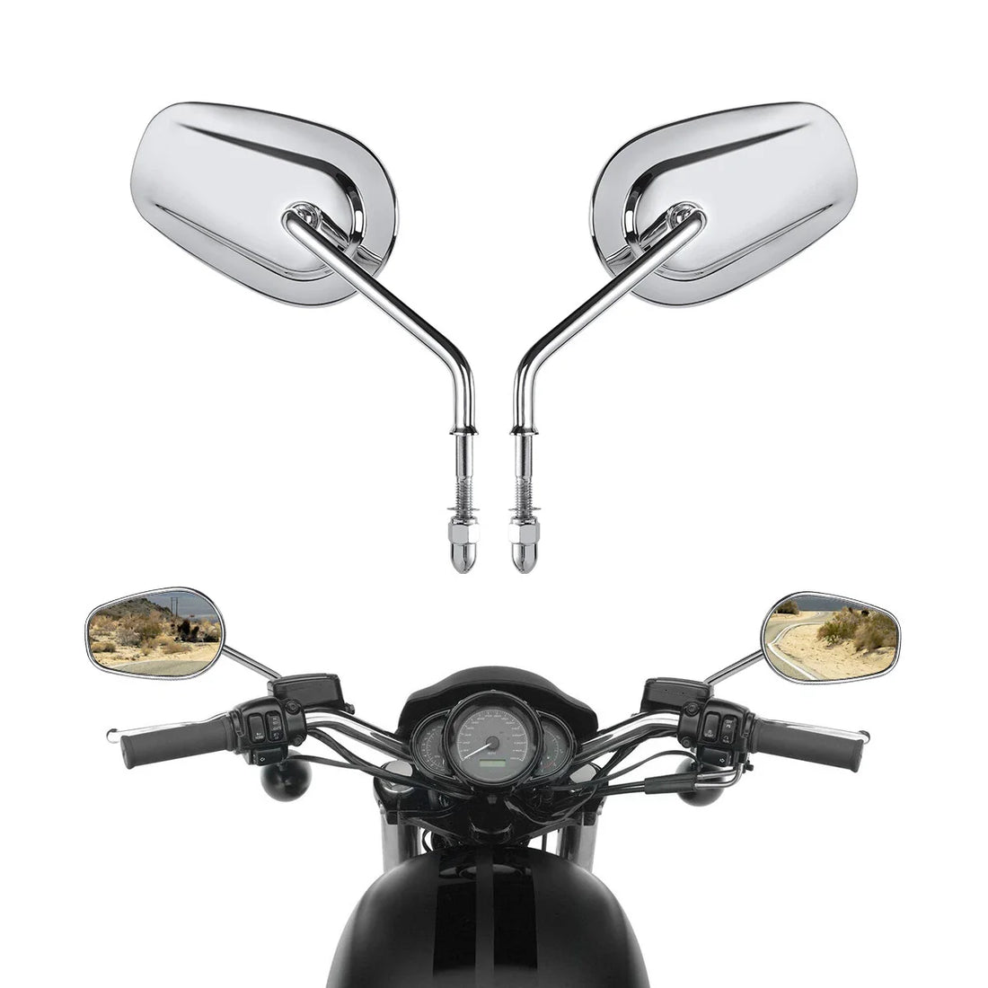 Rear View Mirrors Fit For Harley Davidson Softail Slim Springer Heritage Classic
