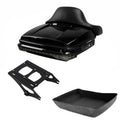 Chopped Trunk Backrest LED Light Mount Rack Fit For Harley Cvo Road Glide 14-26
