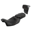Low-Profile Seat w/ Razor Trunk Backrest Fit For Harley Road King Glide 14-23