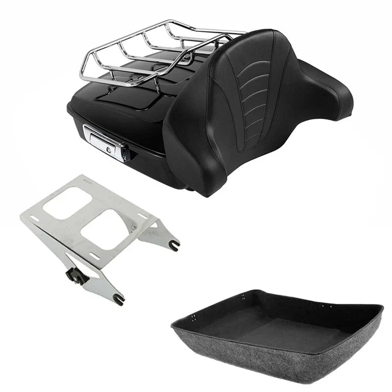 Chopped Trunk Backrest Rack Mount Rack Fit For Harley Street Road Glide 2014-26