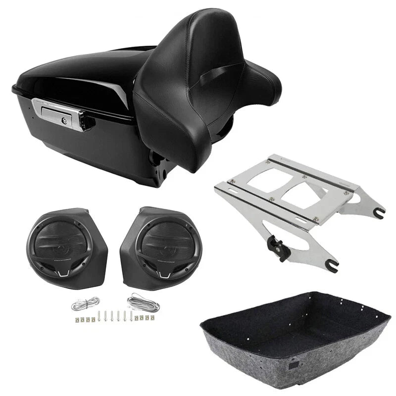 King Trunk Backrest Speakers Mounting Rack Fit For Harley Street Glide 2014-2026