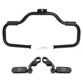 Matte Black Mustache Engine Guard Foot Pegs Mount Fit For Harley Softail 2000-17